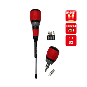 4-IN-1 Exchangeable Ratcheting Screwdriver Set (With magnet)